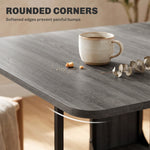 Table pliante de cuisine extensible salle à manger sur roulettes jusqu'à 6 personnes étagère intégrée, 6 roues, Gris