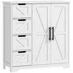 Meuble de salle de bain, meuble de rangement, avec 4 tiroirs, 1 placard, pour petits espaces, 81,2 x 30 x 83,8 cm, blanc