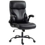Sedia da ufficio ergonomica con braccioli sollevabili, poltrona da ufficio in PU, altezza regolabile, funzione basculante, nero