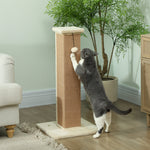 Griffoir pour chat poteau griffoir chat en sisal et peluche, boule suspendue base stable 41 x 41 x 81 cm beige