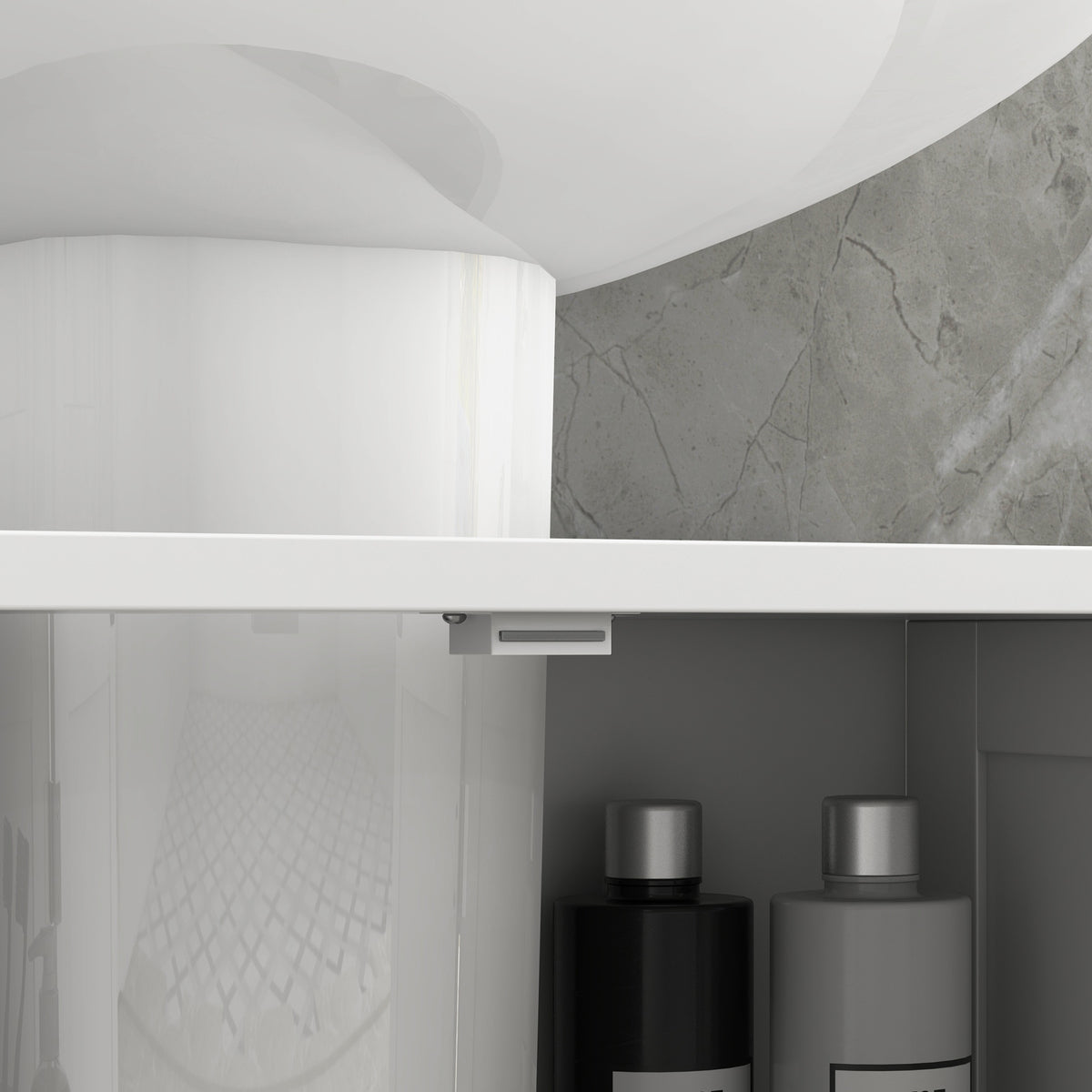 Meuble sous lavabo, meuble de salle de bain placard à 2 portes, étagère réglable, anti-humidité, 60 x 30 x 60 cm, blanc