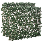 Haie artificielle feuilles murale brise-vue 2 panneaux longueur ajustable 295 x 70 cm treillis extensible en PE vert