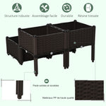 Jardinière sur Pieds carré Potager 2 étages dim. 80L x 80l x 44H cm Insert d'irrigation Plastique