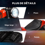 Moto électrique pour enfants 3 km/h 6V avec phare LED 2 roues d'entraînement de 18 à 36 mois avec moteur puissant rouge