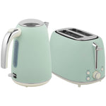 Ensemble bouilloire et grille-pain, bouilloire en acier inoxydable 1,7 L et 2200 W et grille-pain à 2 tranches, vert