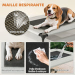 Lit pour Chien Surélevé Tente pour Chien avec Auvent Tente 3 Côtés Respirant Textilène Sac 76x61x70cm Gris Clair
