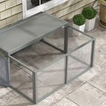 Clapier à lapins cage lapin pliable avec poignée dessus ouvrable pour 2 à 3 lapins cochons d'inde 110 x 105 x 50 cm gris