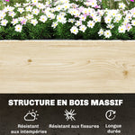 Jardinière à 2 Niveaux avec Treillis, bac à fleurs, avec tissu non tissé, 108 x 62 x 120 cm, effet bois naturelle-7