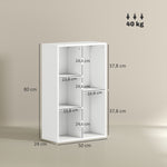 5-tier storage bookshelf, for living room, bedroom, office, 50x24x80cm, white