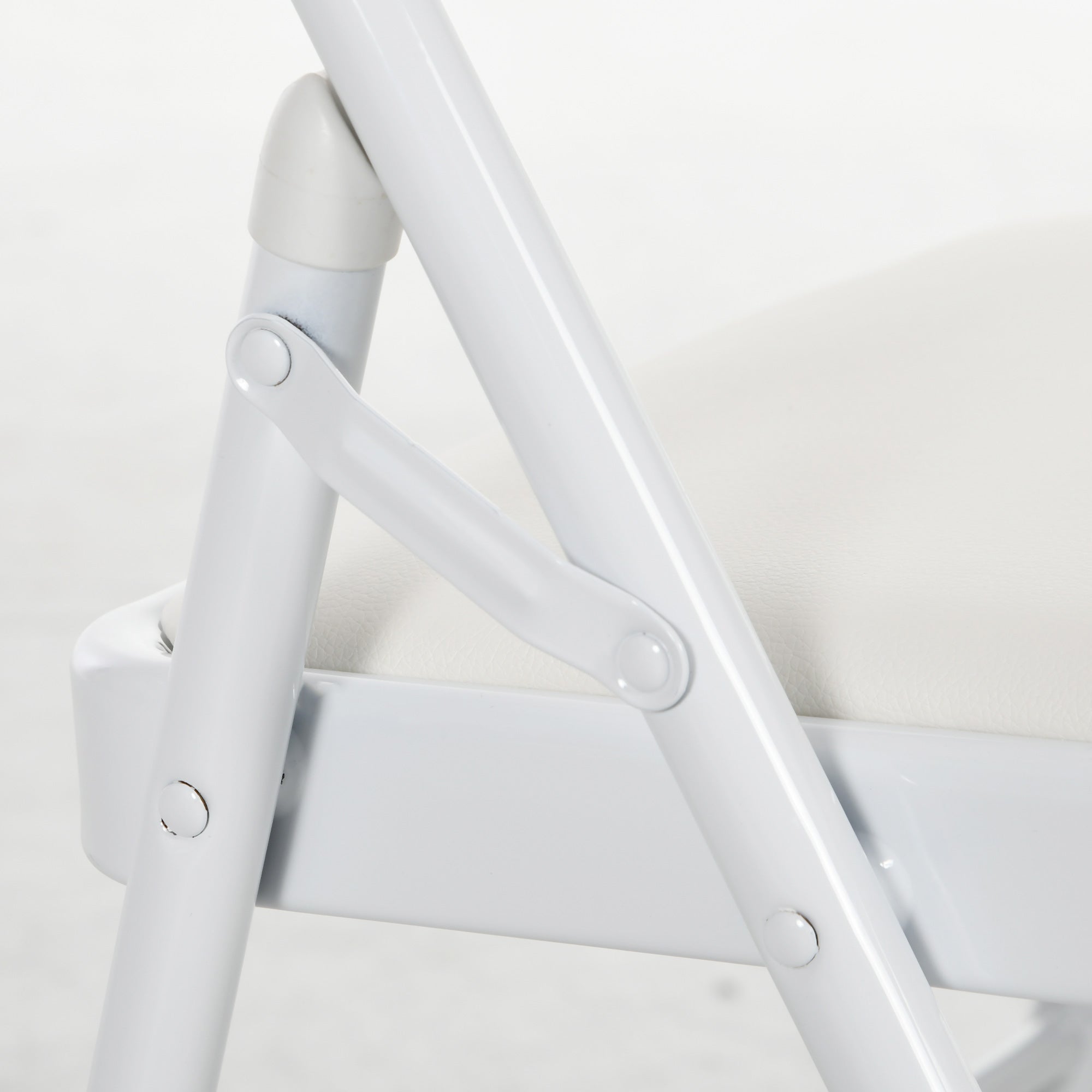 Lot de 2 chaises pliantes chaises de salle à manger portables cadre en acier dim. 45l x 46P x 78H cm blanc