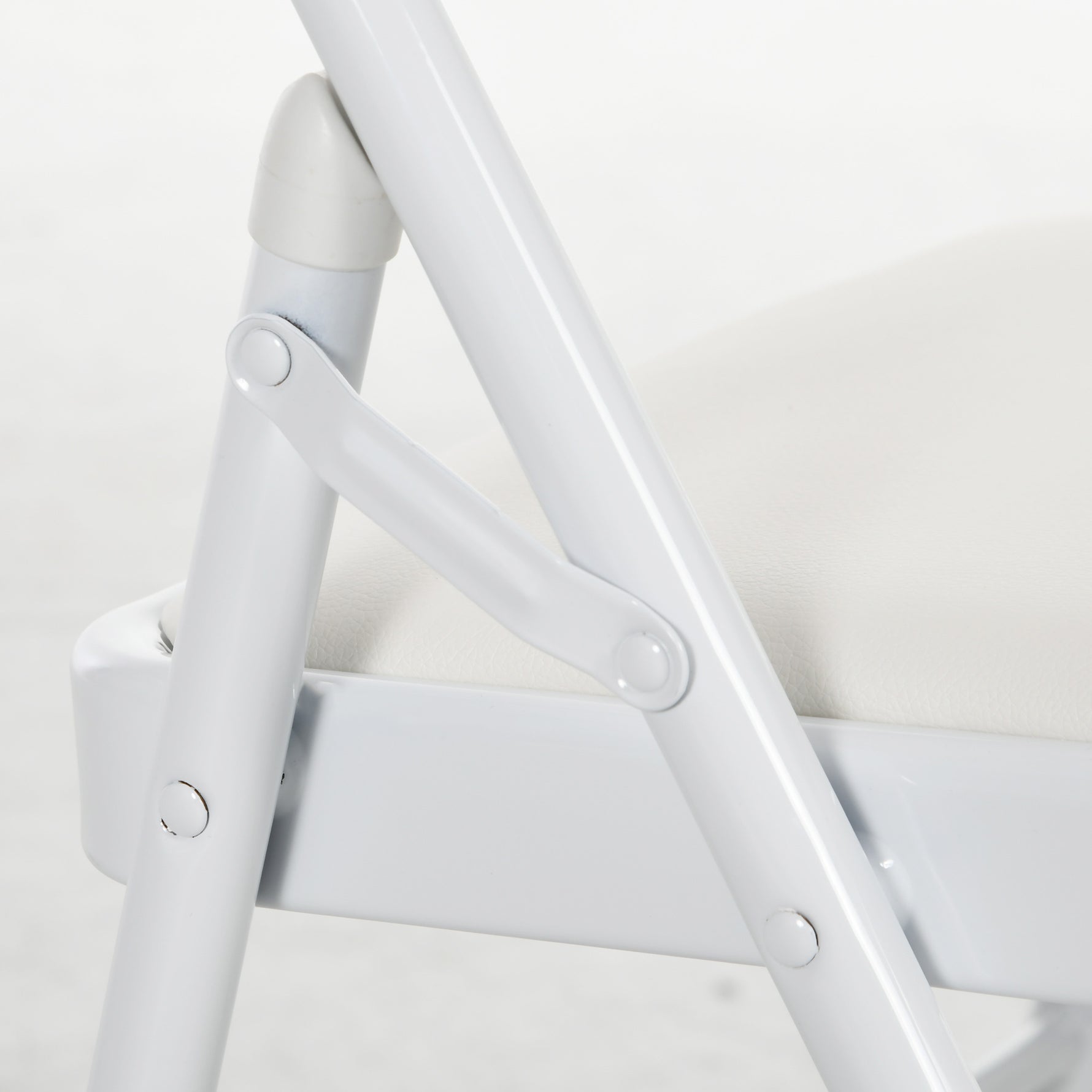 Lot de 2 chaises pliantes chaises de salle à manger portables cadre en acier dim. 45l x 46P x 78H cm blanc