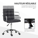 Chaise de bureau fauteuil manager pivotant hauteur réglable revêtement synthétique capitonné noir