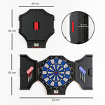 Cible jeu de fléchettes électronique refermable 2 portes 31 jeux jusqu'à 8 joueurs affichage LCD haut-parleur noir
