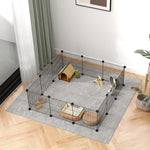 Cage parc enclos pour animaux domestiques bords arrondis fil en acier 140 x 70 x 35 cm noir
