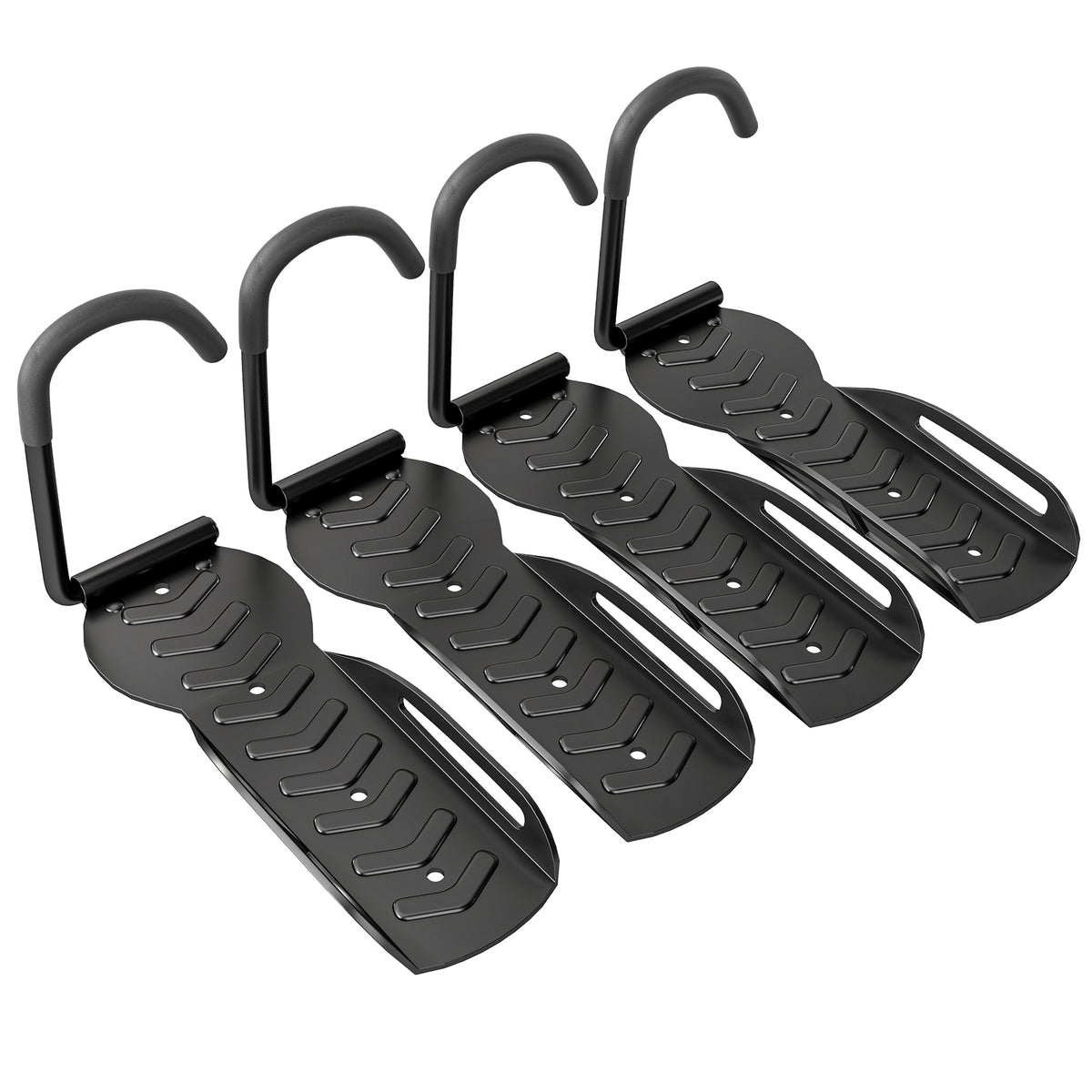 Lot de 4 support de vélo mural crochet de mur pour cintre de vélo pour intérieur et extérieur 25,5 x 10,5 x 4 cm noir