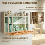 Bureau suspendu table murale table d'ordinateur murale et tablette rabattable avec rangements - 77 x 20 x 51 cm