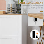 Meuble de rangement buffet cuisine avec 2 portes et 2 étagères réglables 90 x 39,5 x 88 cm