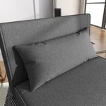Fauteuil convertible 1 place, fauteuil-lit chauffeuse 3 en 1, dossier réglable, oreiller, tissu en lin, 94x78x80cm, gris
