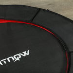 Trampolino fitness, Ø 102 cm, trampolino per esercizi, piedini antiscivolo, telaio in acciaio, portata 100 kg, rosso