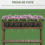 Jardinière sur Pieds carré Potager étagère dim. 110L x 46l x 76H cm 8 Compartiments Inserts d'irrigation Bois de Sapin