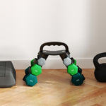 Lot d'haltères hexagonaux, haltères musculation, 2 x 1 kg, 2 x 3 kg, 2 x 5 kg, avec support convertible d'haltères
