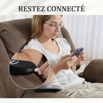 Fauteuil releveur électrique massage et chauffage avec repose-pied, dossier inclinable, télécommande et poche latérale