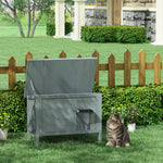 Maison pour chats niche d'extérieur en bois surélevée avec toit ouvrable isolée  85 x 50 x 68,5 cm gris foncé et noir
