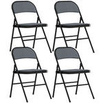 Lot de 4 chaises pliantes chaises de salle à manger portables cadre en acier 45 x 46 x 78 cm gris