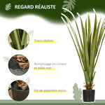 Plante artificielle type agave en pot hauteur 90 cm, 16 feuilles, interieur extérieur, grand réalisme