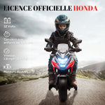 Moto électrique pour enfants 12V moto porteur Honda pour enfants 3 à 6 ans avec musique, phares rouge