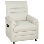 Fauteuil relax électrique massant et chauffant, fauteuil inclinable, repose-pieds, moteur silencieux, 82x99x106cm, crème