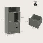 Mobiletto da bagno, mobile contenitore stretto con 2 cassetti, scomparti a giorno, 50x25x100 cm, verde chiaro