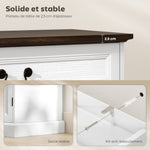 Buffet salon, meuble de rangement avec 4 portes, 2 tiroirs silencieux, étagères réglables, 140x40x85cm, blanc et marron