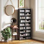 Rangements pour CD et DVD 18 compartiments capacité max. 640 CD/360 DVD 430 Blu-ray 78,5 x 24 x 175 cm noir