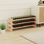 Casier à bouteilles pour 36 bouteilles, étagère à vin avec 3 niveaux modulable, 114×28×42,5cm, bois naturel