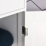 Meuble Colonne de Salle de Bain Placard Porte Acrylique 2 étagères Placard Porte 1 étagère tiroir MDF Blanc