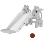 Toboggan pour enfants 3 en 1 en forme de girafe avec panier de basket, escalade et ballon, 106 x 51,5 x 52 cm, gris