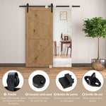 200 CM Rail porte coulissante quincaillerie de porte coulissante en acier au carbone capacité de charge 90 kg - noir