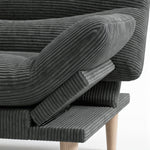 Sofá cama convertible de 2 plazas 3 en 1, sofá cama tipo clic-clac de pana de 193 cm, respaldo y reposabrazos ajustables, gris
