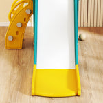 Toboggan pour tout-petits 5 en 1 toboggan autoportant pour enfant avec panier de basket, télescope, 178x70x86cm, jaune