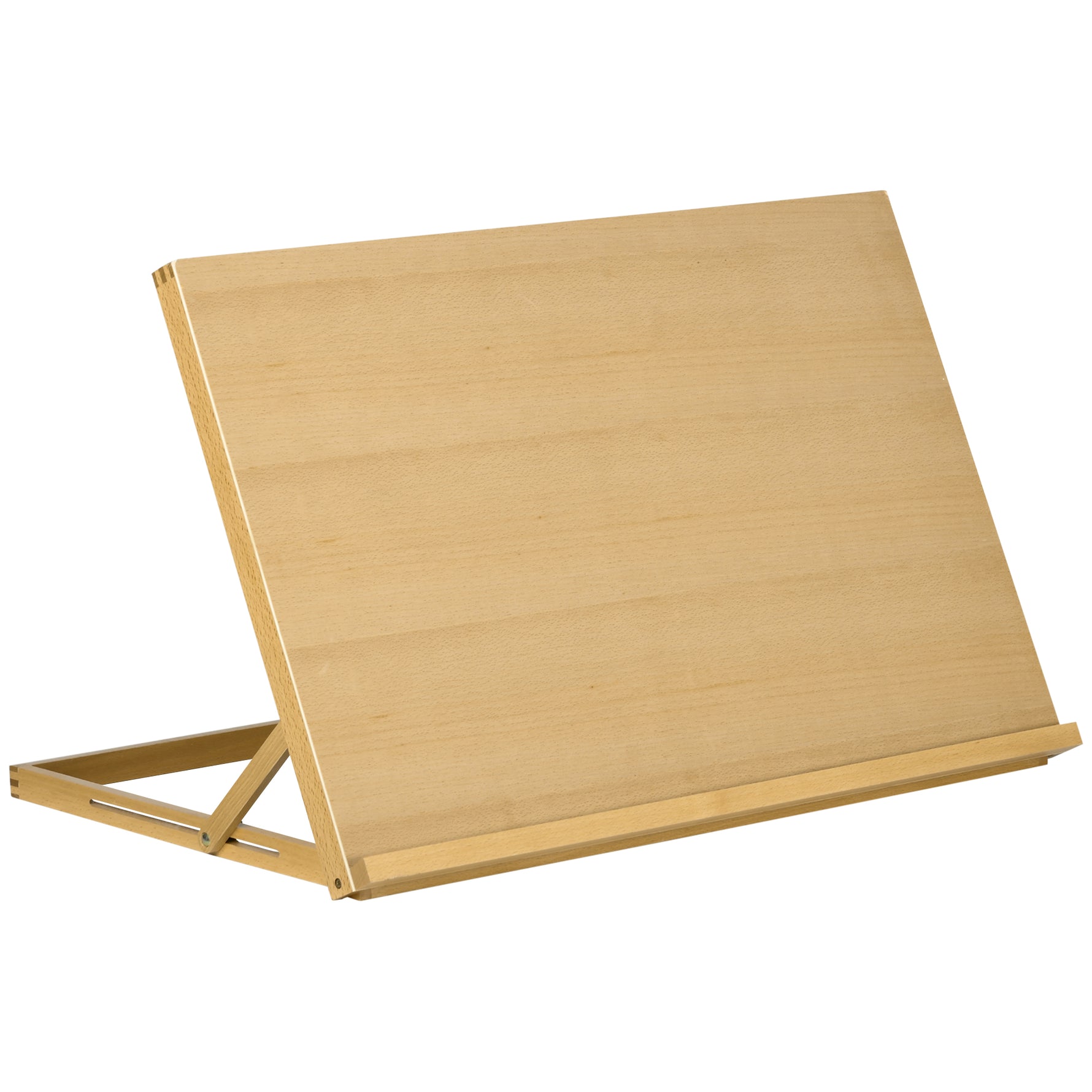 Chevalet de table en bois pour formats A2, chevalet de table réglable en bois de hêtre, 75,8x51,4x51cm, bois naturel