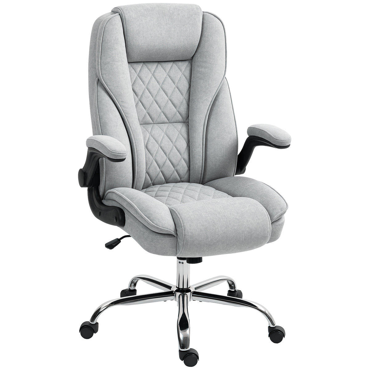 Fauteuil de bureau, chaise bureau ergonomique, hauteur réglable, accoudoirs relevables, 70 x 70 x 114-122 cm, gris