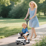 Porteur Enfants Mercedes-Benz sous Licence, Porteur Voiture à Pousser avec Poignée Amovible, 91 x 40 x 83 cm, Blanc