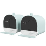 Lot de 2 bacs à litière pour chat avec porte battante, pelle et filtre inclus dim. 43L x 44l x 47H cm