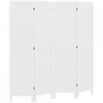 Paravent en bois séparateur de pièce closion intérieur pliable 4 panneaux en bois 160 x 170 cm blanc