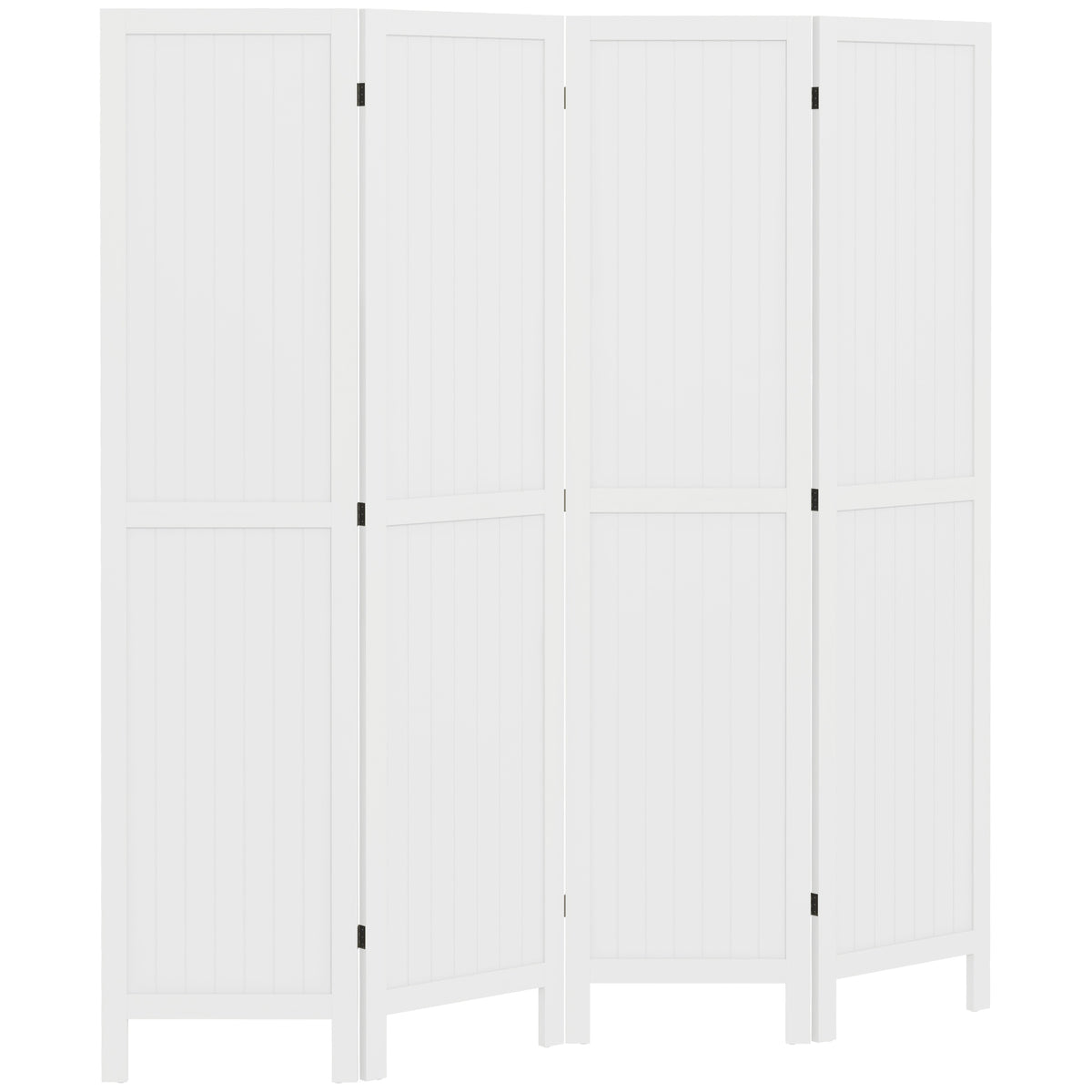 Paravent en bois séparateur de pièce closion intérieur pliable 4 panneaux en bois 160 x 170 cm blanc