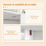 Table à manger pliante, table pliante cuisine ovale jusqu'à 6 personnes, pour petits espaces, salle à manger, blanc-5