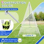 2-in-1 baby swing set with 5-point safety harness for indoor and outdoor use, green