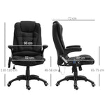 Fauteuil de bureau massant et chauffant, chaise de bureau, chaise ergonomique avec hauteur réglable, dossier
