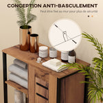 Meuble de salle de bain sur pied design industriel structure acier 3 étagères ouvertes 60 x 30 x 85 cm marron rustique